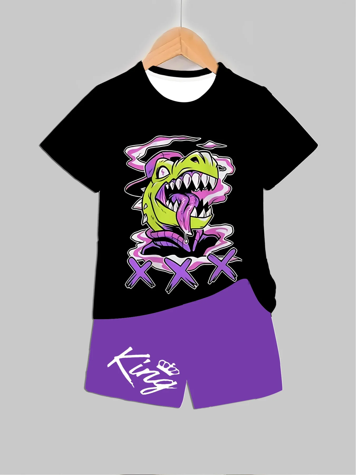 Summer Clothing Baby Girl - Yeni Dinozor Baskılı Kıyafetler Üstler +