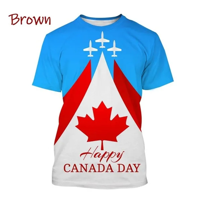 Summer Clothing Women Canada - I Love Canada Flag Graphic T