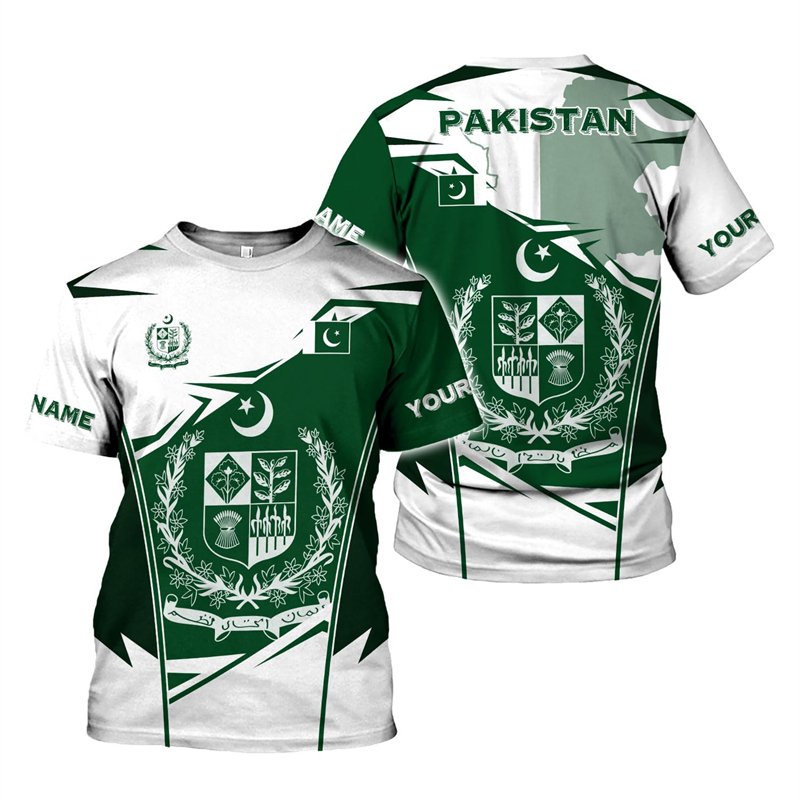 Pakistan bayrağı 3D baskı erke - Summer Clothing Pakistan incelemesi ve fiyatı