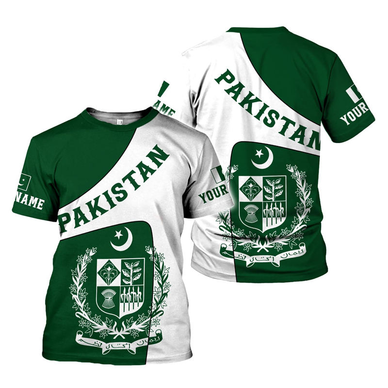 Pakistan bayrağı 3D baskı erke - Summer Clothing Pakistan incelemesi ve fiyatı