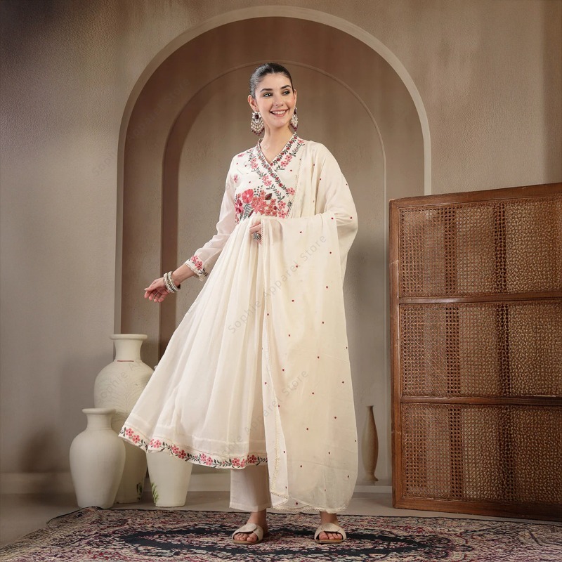 Beyaz Pamuklu Anarkali Kurti T - Summer Clothing Pakistan incelemesi ve fiyatı