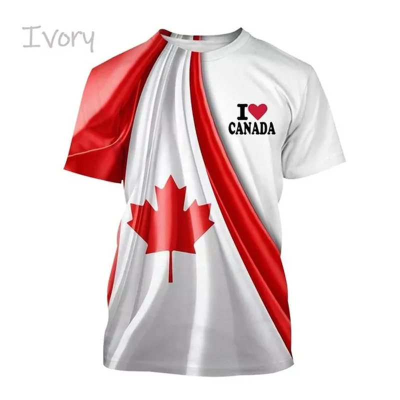 I Love Canada Flag Graphic T S - Summer Clothing Women Canada incelemesi ve fiyatı